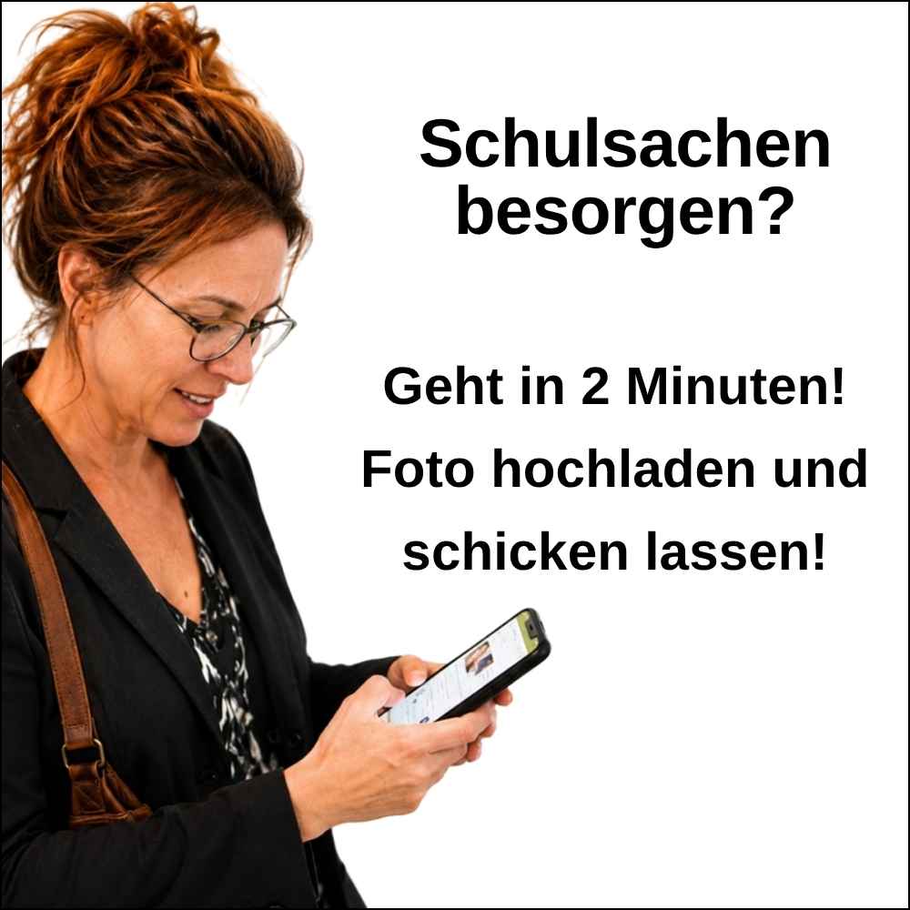 schulsachen besorgen, schulliste hochladen, liste fotografieren